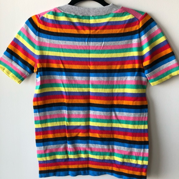 Multicolour knit scoop sweater tee - Picture 4 of 9